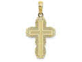 FJC Finejewelers 10k Yellow Gold Cross with Lace Trim Border Charm