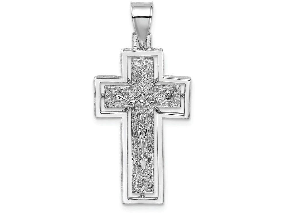 FJC Finejewelers 10k White Gold Crucifix On Cross with Frame Charm
