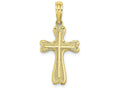 FJC Finejewelers 10k Yellow Gold Cross On Cross with Heart Edges Rounded Charm