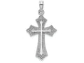 FJC Finejewelers 10k White Gold Cross with Beaded Triangle Tips Charm