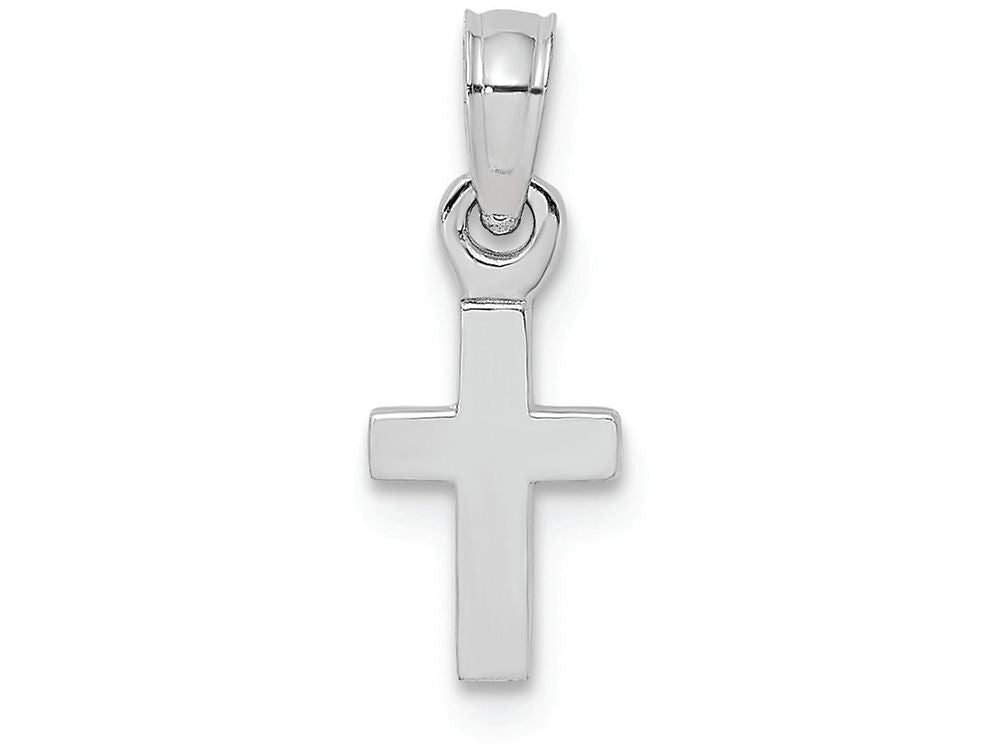 FJC Finejewelers 10k White Gold 3d Mini Cross Charm