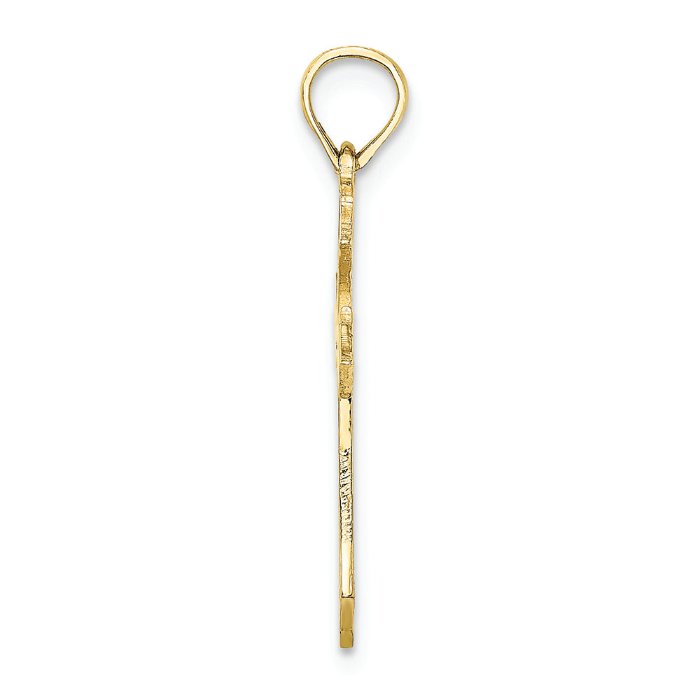 FJC Finejewelers 10k Yellow Gold Cross Filigree Tips Cross Center Charm