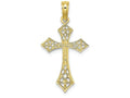 FJC Finejewelers 10k Yellow Gold Cross Filigree Tips Cross Center Charm