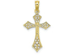 FJC Finejewelers 10k Yellow Gold Cross Filigree Tips Cross Center Charm