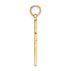 FJC Finejewelers 10k Yellow Gold Bright Cut Block Cross with Starburst Center Charm