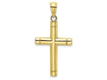 FJC Finejewelers 10k Yellow Gold Tubular Cross with Endcaps Charm