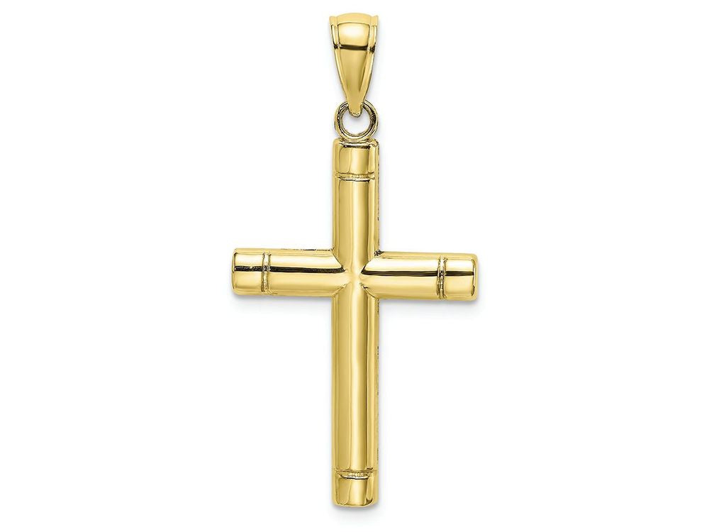 FJC Finejewelers 10k Yellow Gold Tubular Cross with Endcaps Charm