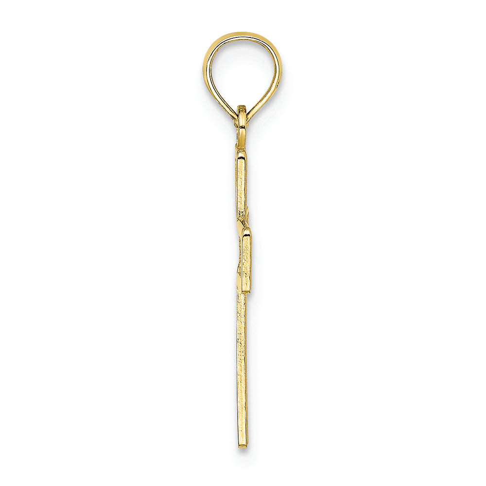 FJC Finejewelers 10k Yellow Gold Sqr Cross X Lace Center Charm