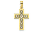 FJC Finejewelers 10k Yellow Gold Sqr Cross X Lace Center Charm