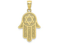 FJC Finejewelers 10k Yellow Gold Jewish Hand Of God with Star Of David Charm
