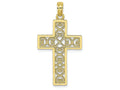 FJC Finejewelers 10k Yellow Gold Sqr Cross X Lace Center Charm