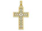 FJC Finejewelers 10k Yellow Gold Sqr Cross X Lace Center Charm