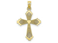 FJC Finejewelers 10k Yellow Gold Cross with Heart Center Stripes Charm