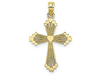 FJC Finejewelers 10k Yellow Gold Cross with Heart Center Stripes Charm