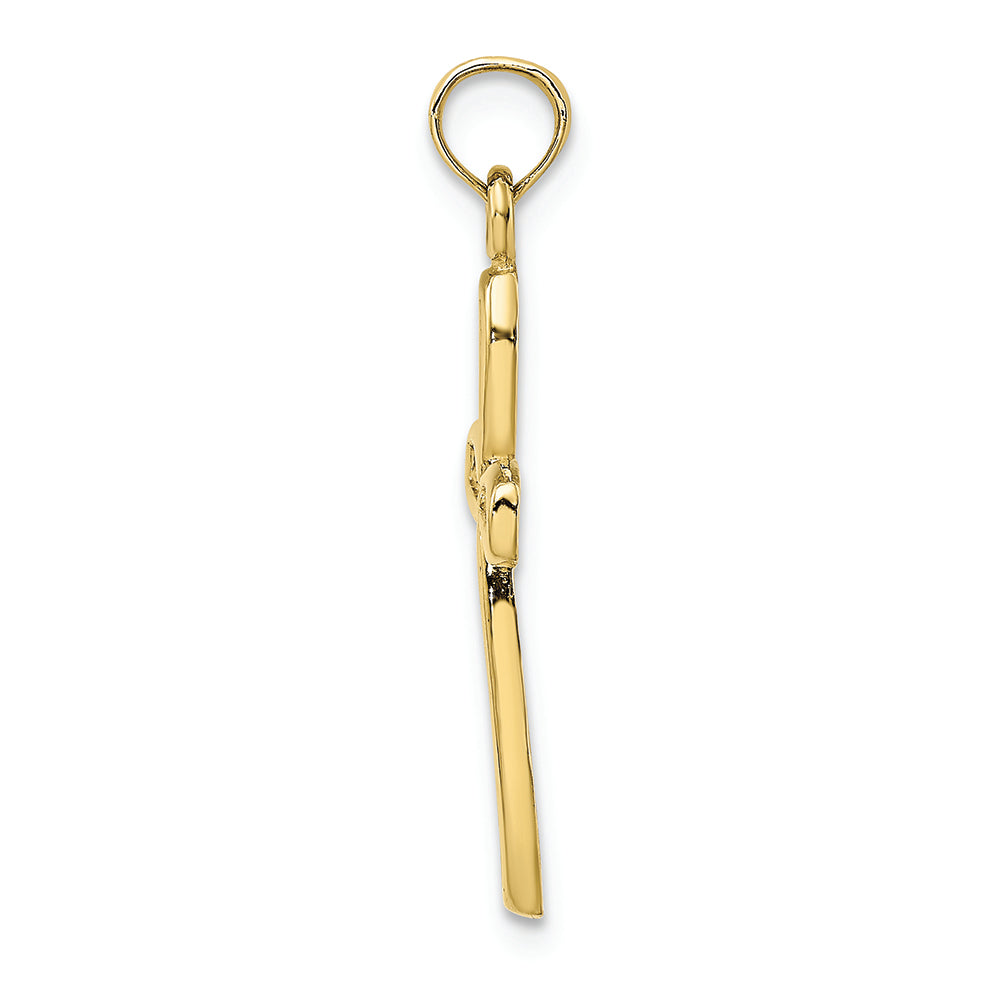 FJC Finejewelers 10k Yellow Gold Cross with Filigree Center Charm