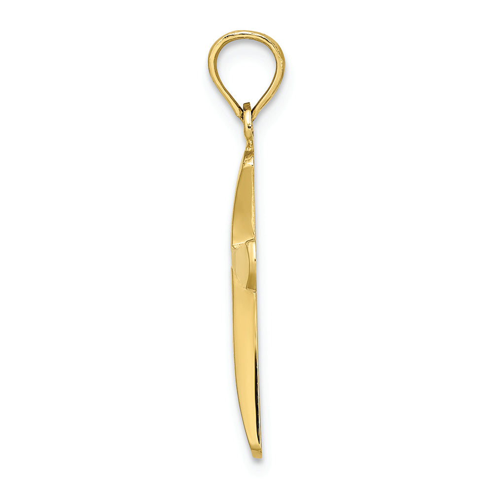 FJC Finejewelers 10k Yellow Gold Beveled Cross with Round Tips Charm