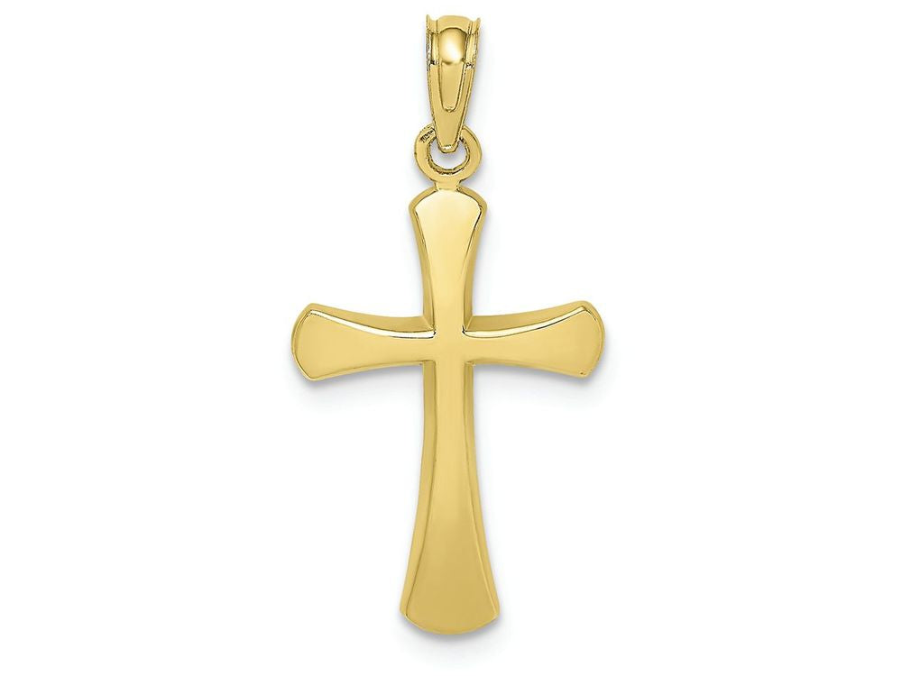 FJC Finejewelers 10k Yellow Gold Beveled Cross with Round Tips Charm