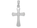 FJC Finejewelers 10k White Gold Beveled Cross with Round Tips Charm