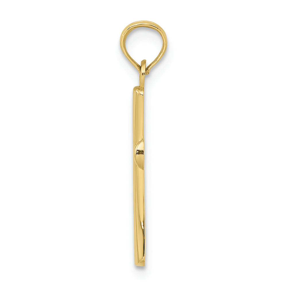 FJC Finejewelers 10k Yellow Gold Beveled Cross with Round Tips Charm