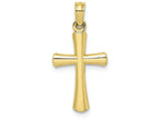 FJC Finejewelers 10k Yellow Gold Beveled Cross with Round Tips Charm