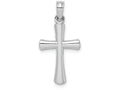 FJC Finejewelers 10k White Gold Beveled Cross with Round Tips Charm