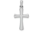 FJC Finejewelers 10k White Gold Beveled Cross with Round Tips Charm