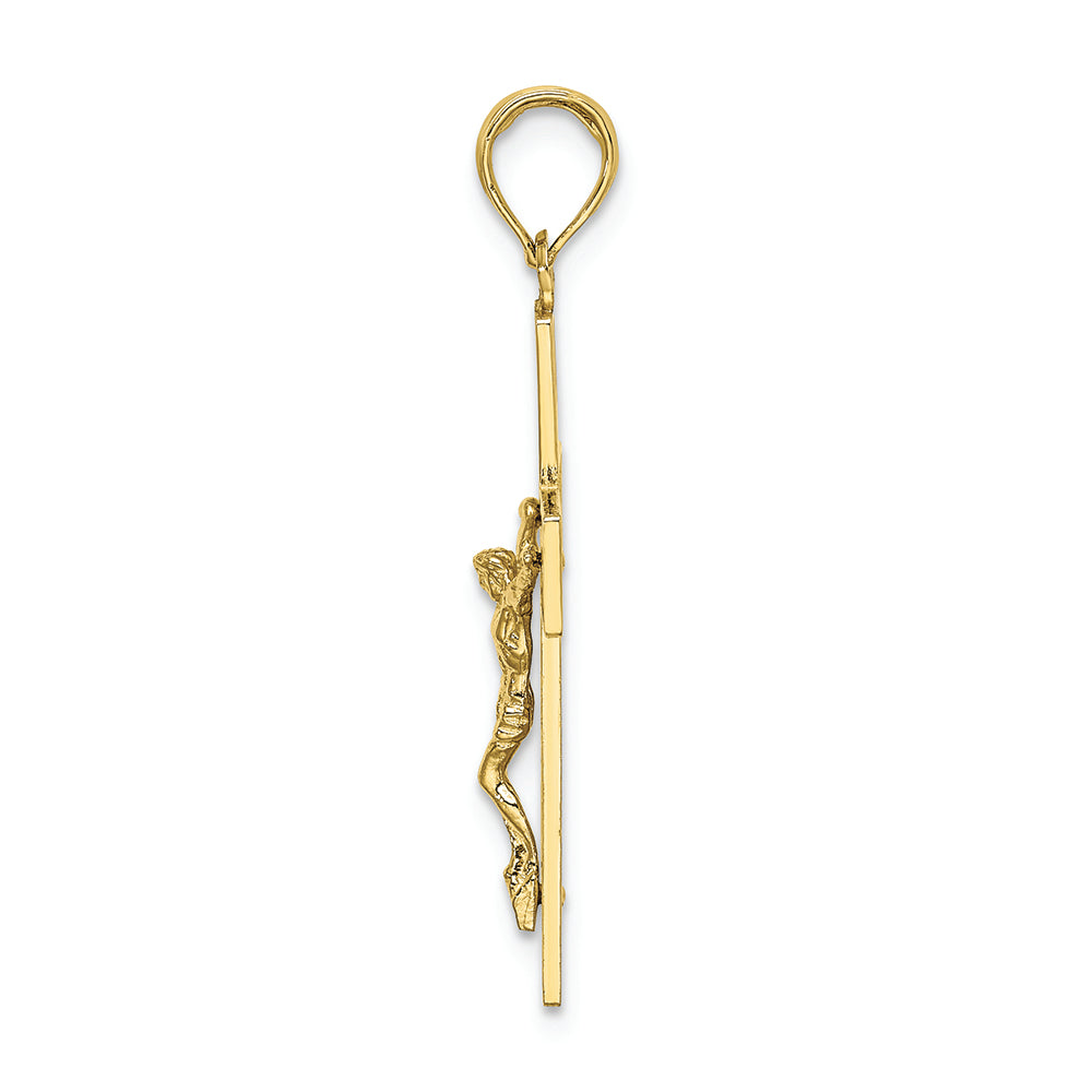 FJC Finejewelers 10k Yellow Gold I Love Jesus Crucifix Heart Charm