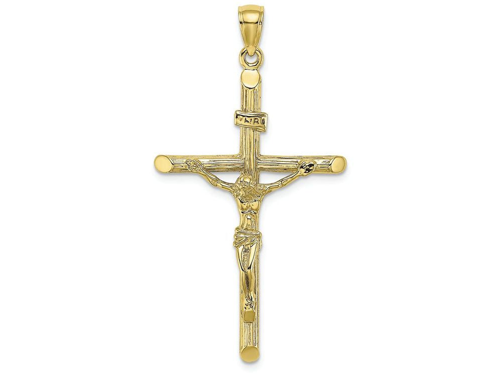 FJC Finejewelers 10k Yellow Gold Crucifix Charmtextured Cross