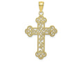 FJC Finejewelers 10k Yellow Gold Tri-tipped Cross with Scroll Pattern Charm