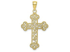 FJC Finejewelers 10k Yellow Gold Tri-tipped Cross with Scroll Pattern Charm