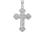 FJC Finejewelers 10k White Gold Tri-tipped Cross with Scroll Pattern Charm