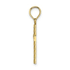 FJC Finejewelers 10k Yellow Gold Ribbed Cross with Diagonal Beaded Stripes Charm