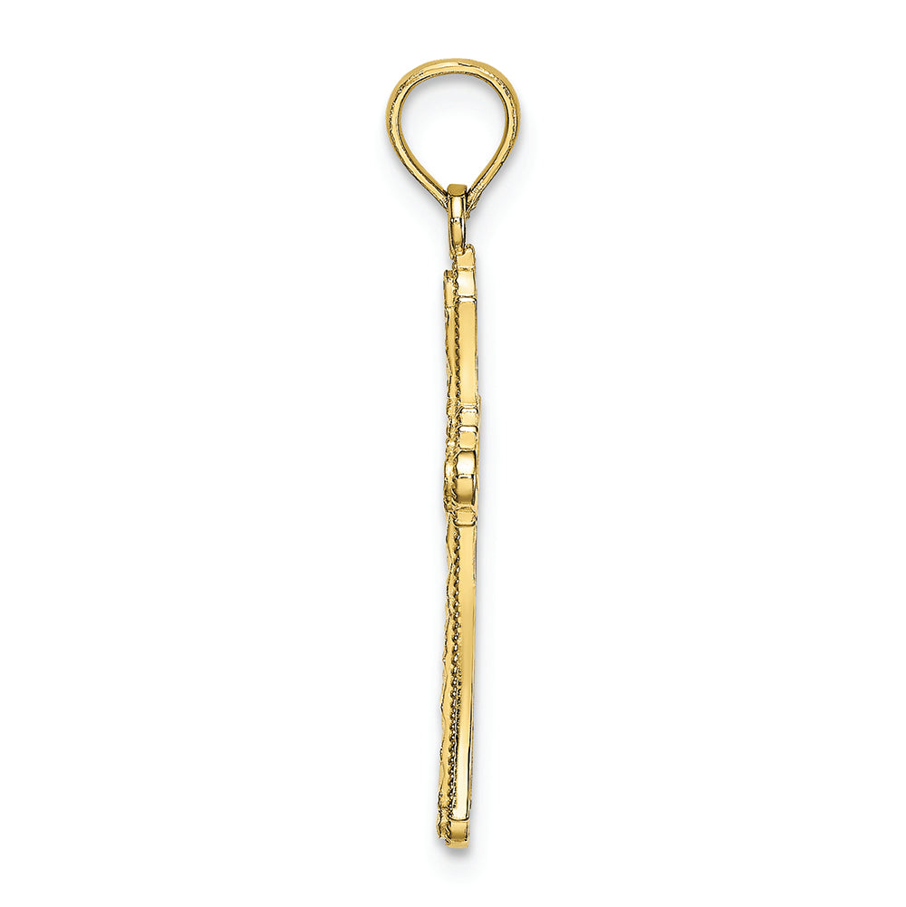 FJC Finejewelers 10k Yellow Gold Bright Cut Marquis Shapes Cross Charm
