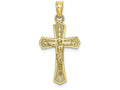 FJC Finejewelers 10k Yellow Gold Crucifixbeveled Edges Charm