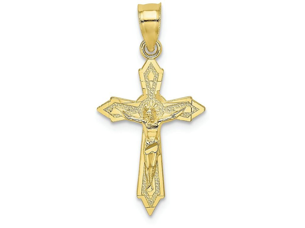 FJC Finejewelers 10k Yellow Gold Crucifix with Arrow Pointed Ends Charm