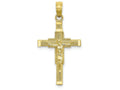 FJC Finejewelers 10k Yellow Gold Beaded Accent Cross Behind Crucifix Charm