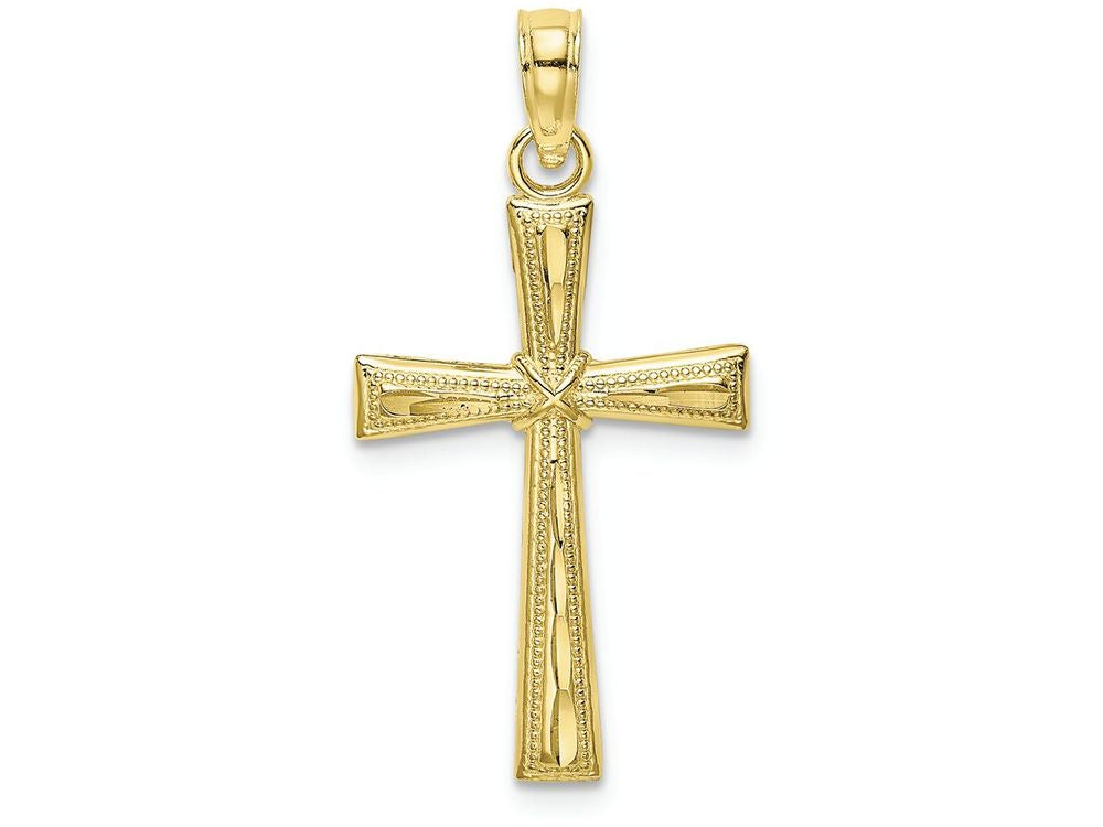 FJC Finejewelers 10k Yellow Gold Bright Cut Cross with X Center Edges Charm