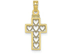 FJC Finejewelers 10k Yellow Gold Block Cross with Hearts Charm
