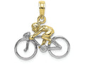 FJC Finejewelers 10k Two-tone Gold 3d Bicycle with Ridertwo-color Charm