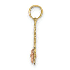 FJC Finejewelers 10k Two-tone Gold #1 Grandma with Pink Flower Charm