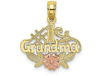 FJC Finejewelers 10k Two-tone Gold #1 Grandma with Pink Flower Charm