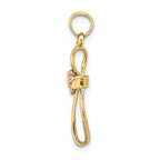 FJC Finejewelers 10k Two-tone Gold Twisted Cross with Pink Flower Center Charm