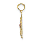 FJC Finejewelers 10k Two-tone Gold Cat In Basket with (rose)bow Tie Charm