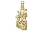 FJC Finejewelers 10k Two-tone Gold Cat with Pink Heart Eyes Charm