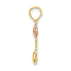 FJC Finejewelers 10k Two-tone Gold Two Tone I Love You with Pink White Hearts (tri-color) Charm