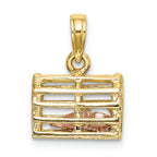 FJC Finejewelers 10k Two-tone Gold 3d Lobster(pink)in Trap Moveable Charm