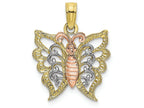 FJC Finejewelers 10 Kt Tri Color Gold Butterfly Charm