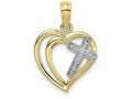 FJC Finejewelers 10k Yellow Gold Double Heart Cross Inside Charm