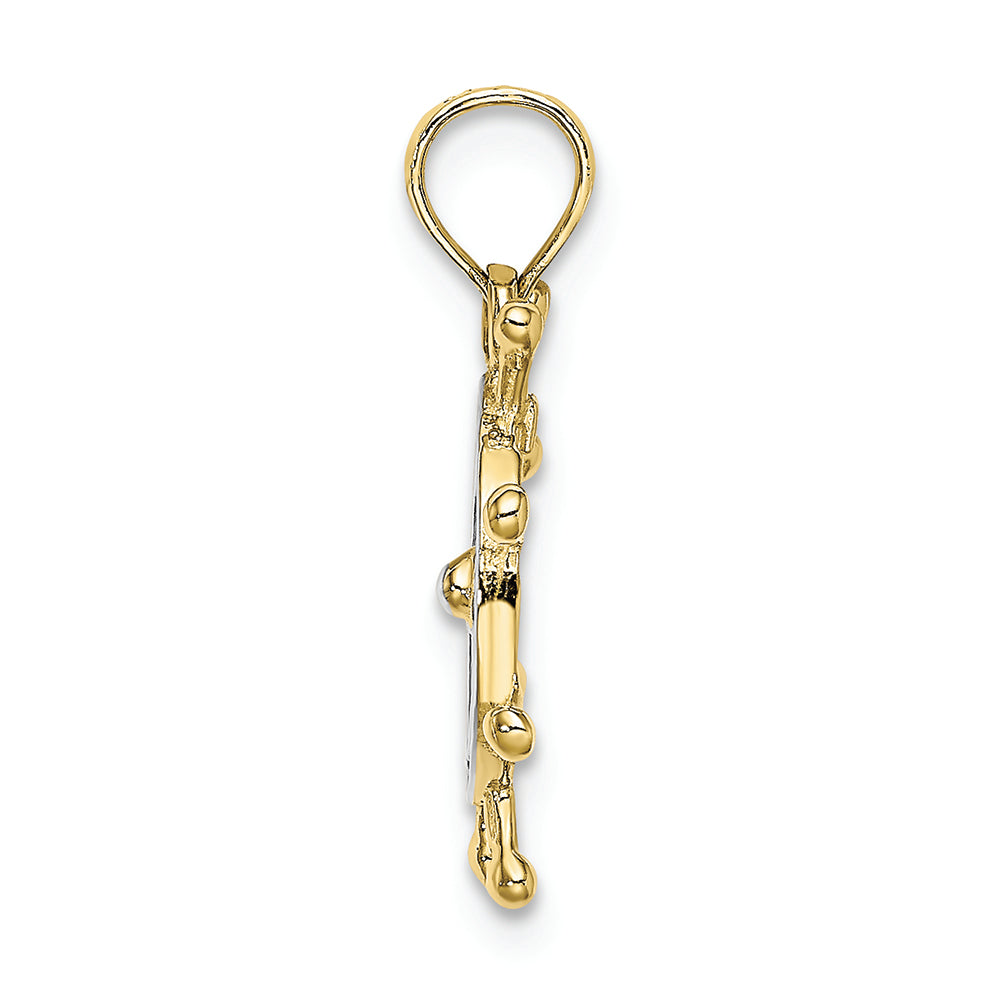 FJC Finejewelers 10k Two-tone Gold Ship Wheel Two-color Charm