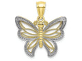 FJC Finejewelers 10k Two-tone Gold Butterfly Beaded Wings Charm